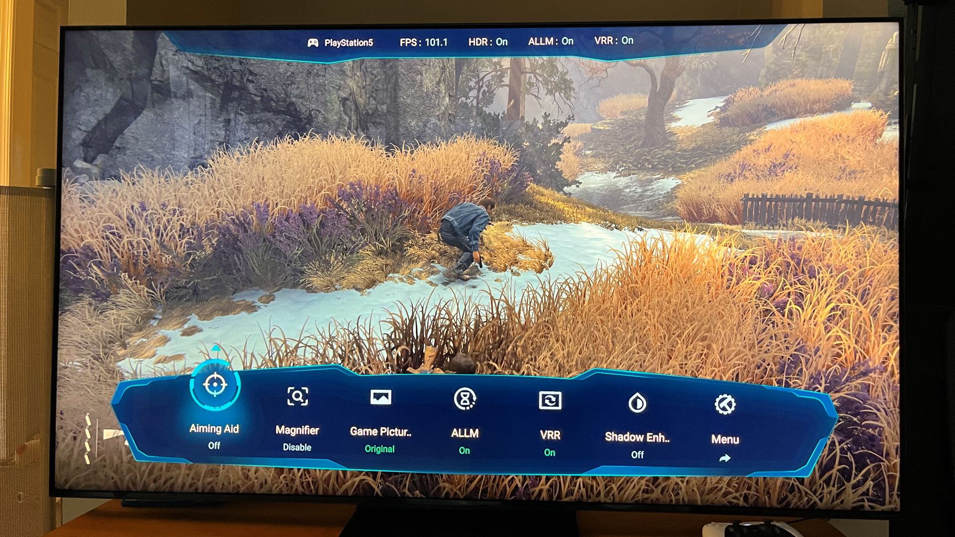 TCL QM7K Game menu shown on screen