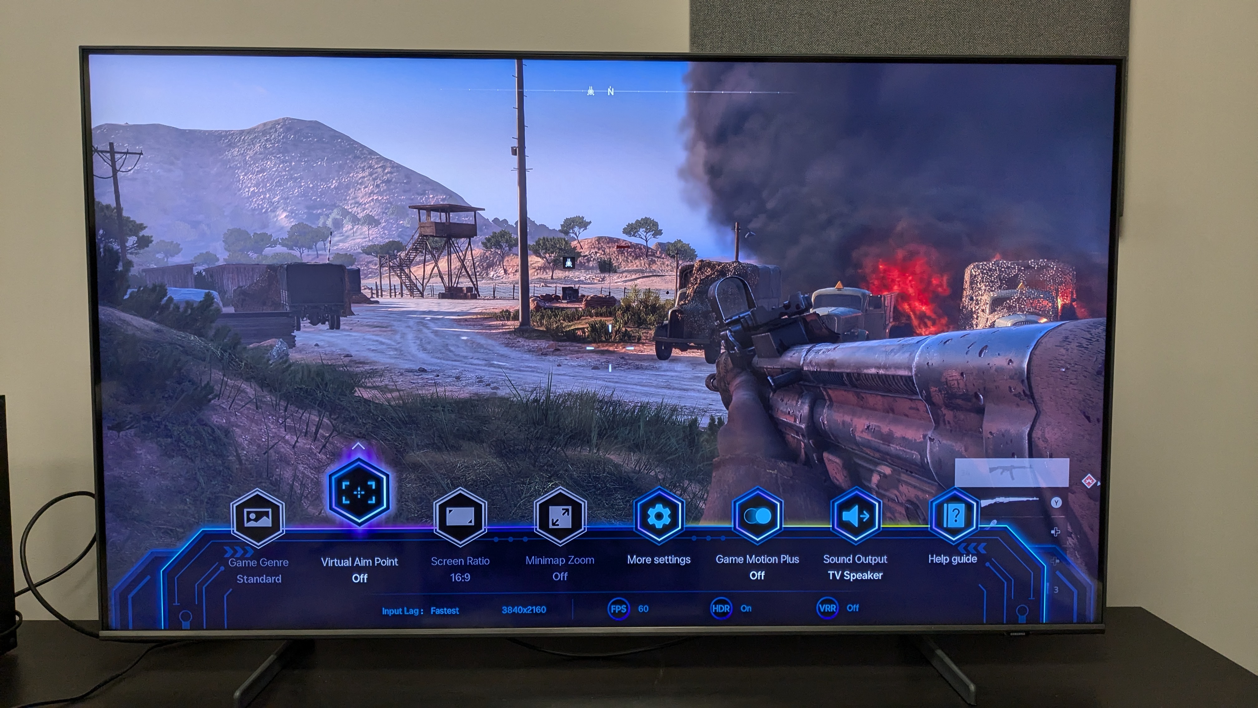 Samsung Q60D with battlefield V on screen 
