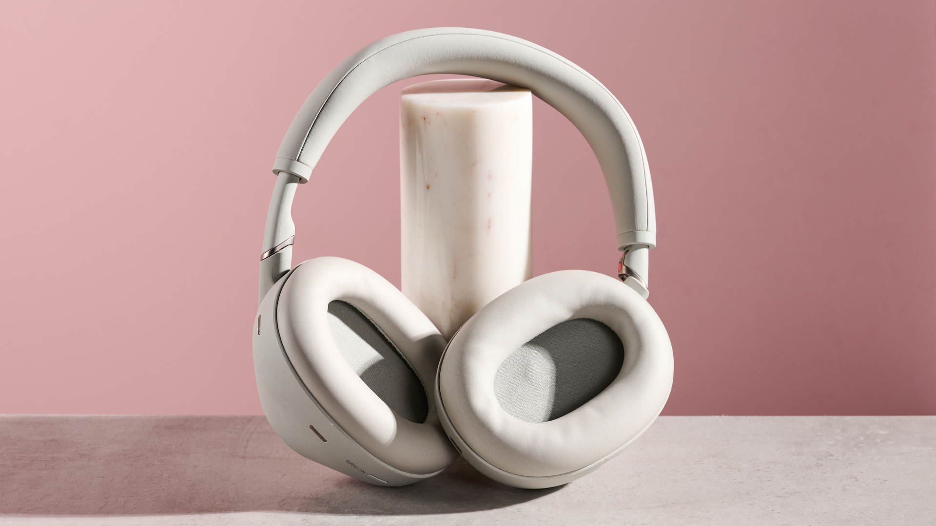 Sony WH-1000XM6 with earcups pointed towards the camera