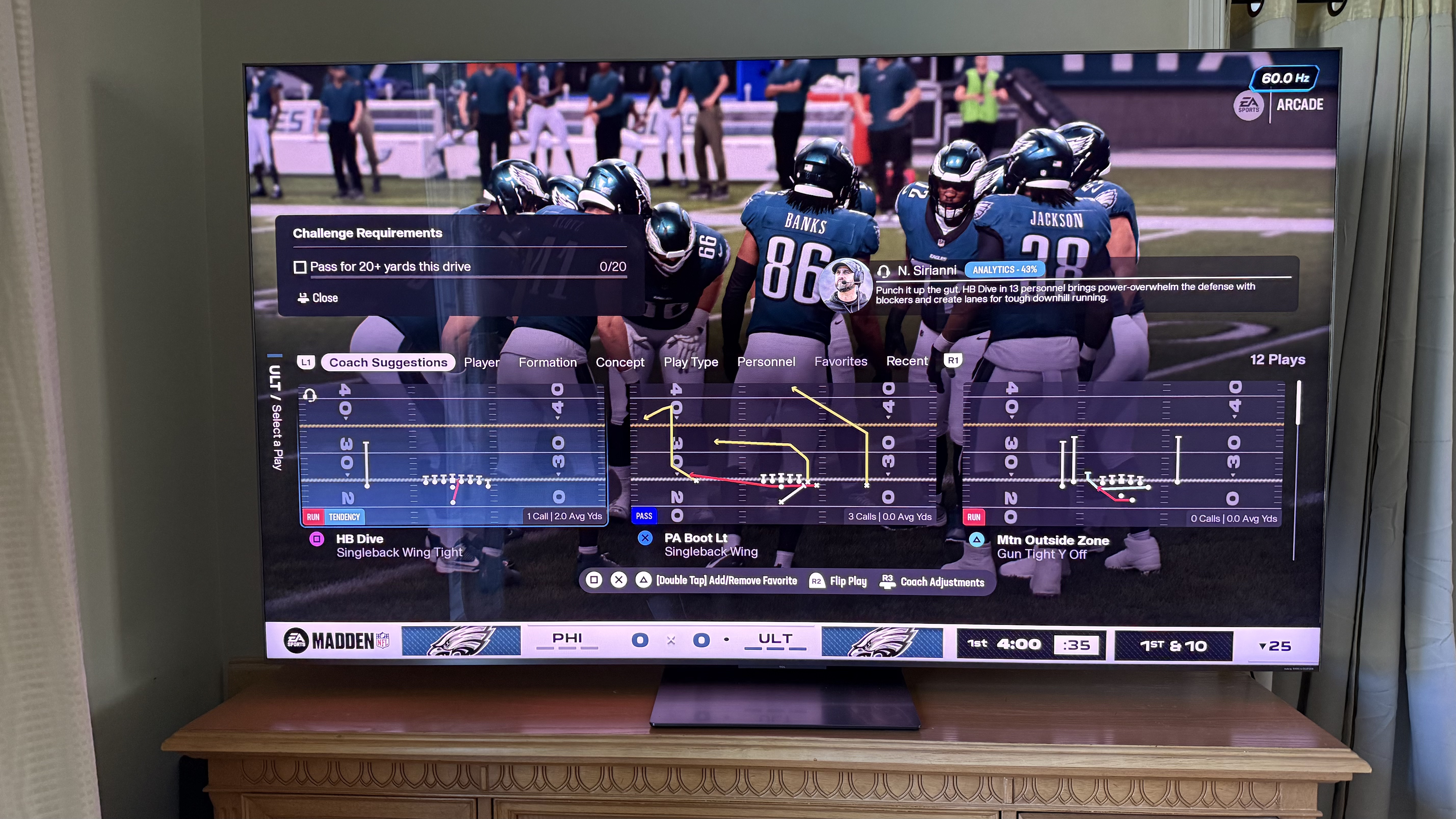 Graphics are sharp and smooth on the TCL QM8L when playing games like PlayStation 5's Madden 26