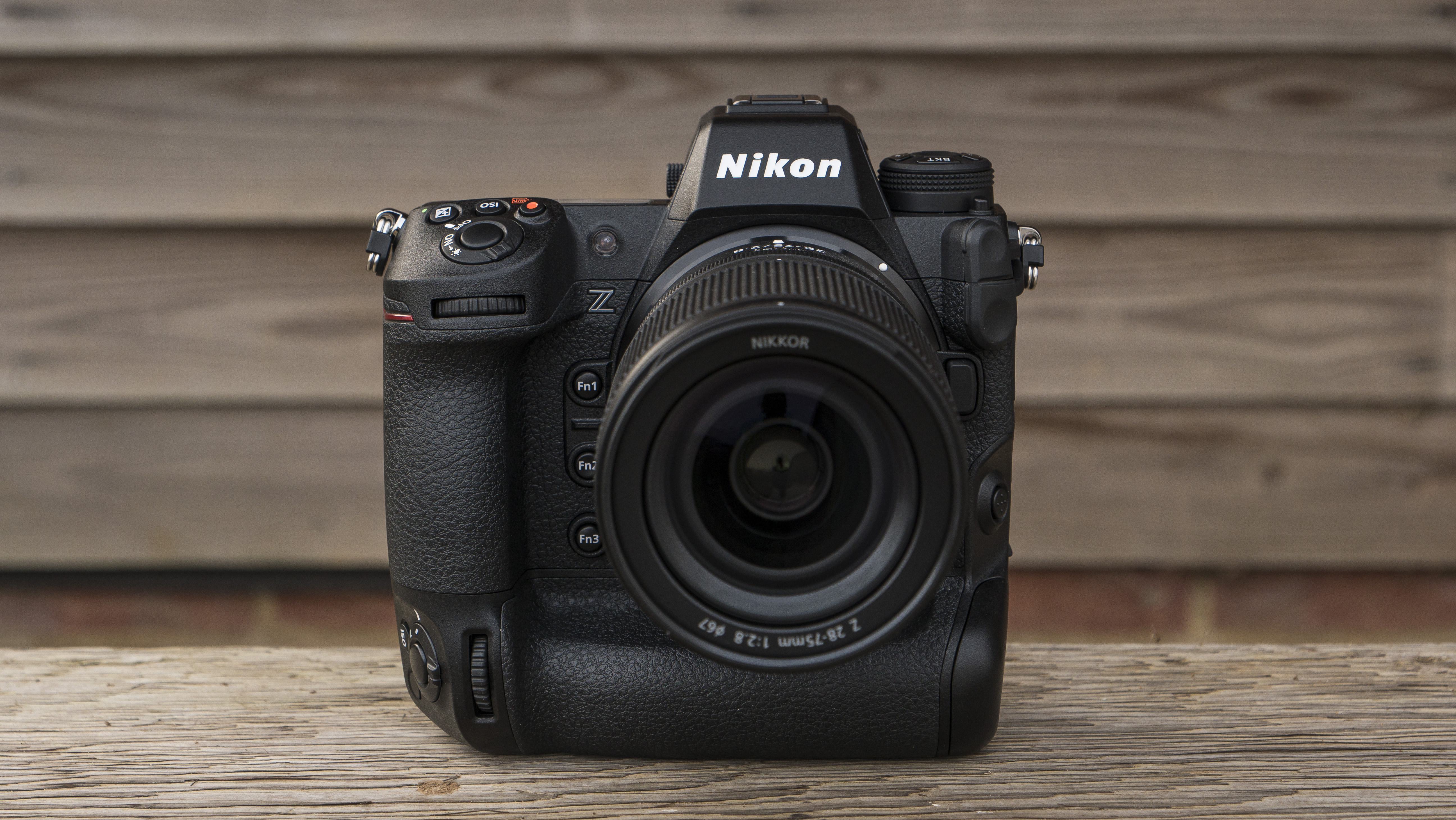 The Nikon Z9 camera on a wooden table