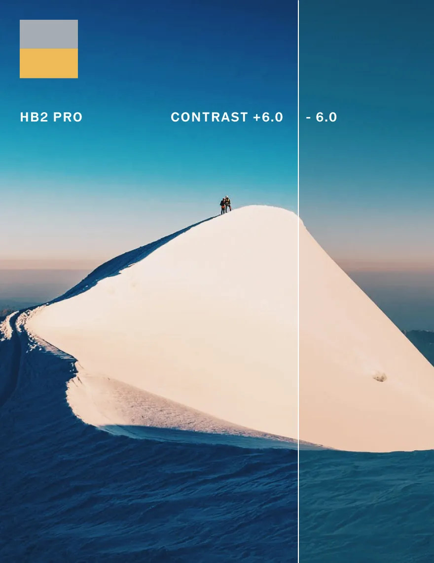 VSCO Preset HB2 PRO image contrast edit on snowy mountain photo