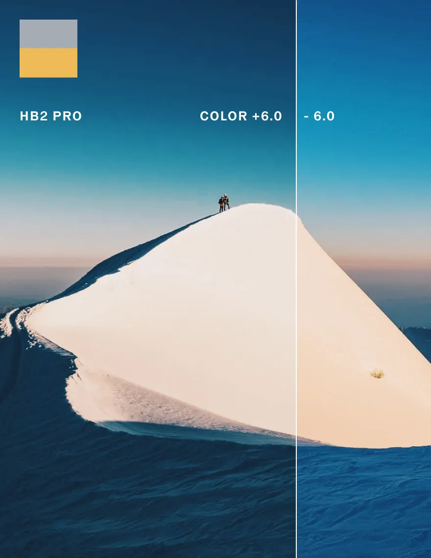 VSCO Preset HB2 PRO image color edit on snowy mountain photo