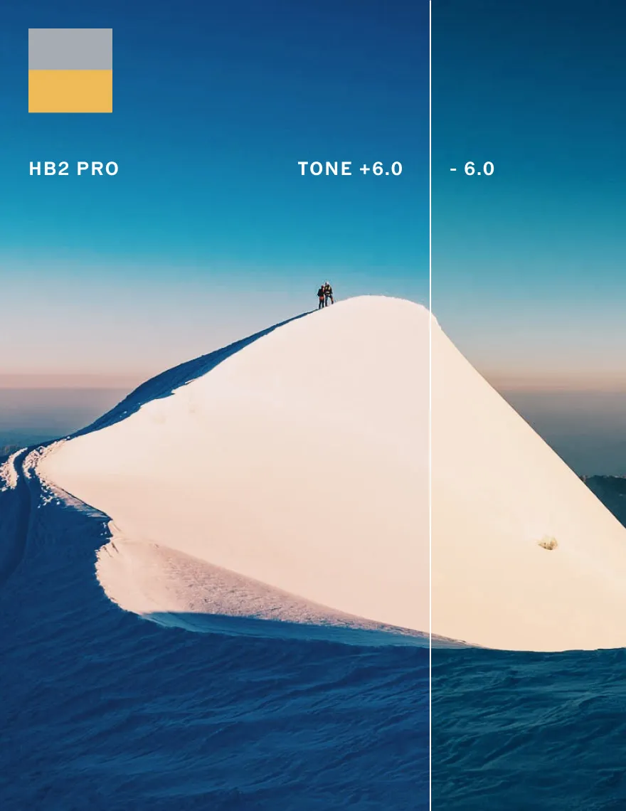 VSCO Preset HB2 PRO image tone edit on snowy mountain photo