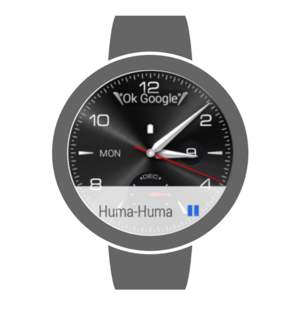 MediaStyle notifications on an Android Wear watch Android Wear watch face