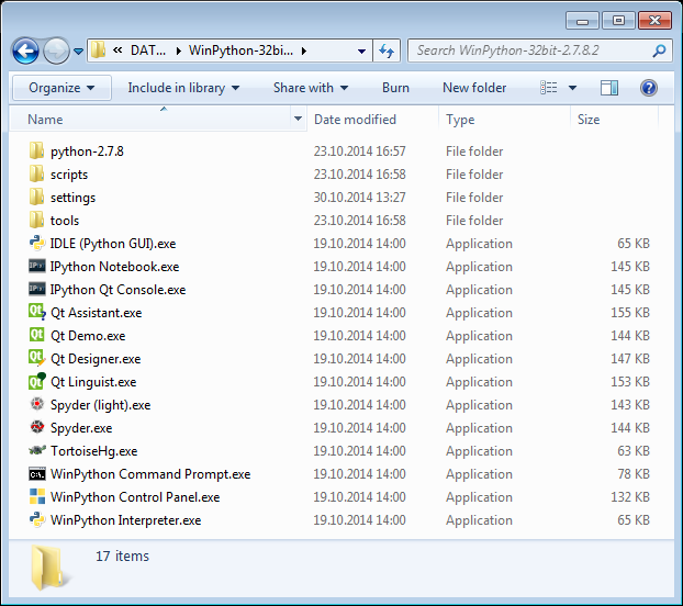 directory where winpython is installed
