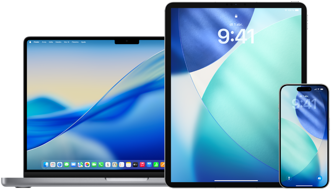 Un MacBook Pro, un iPad i un iPhone