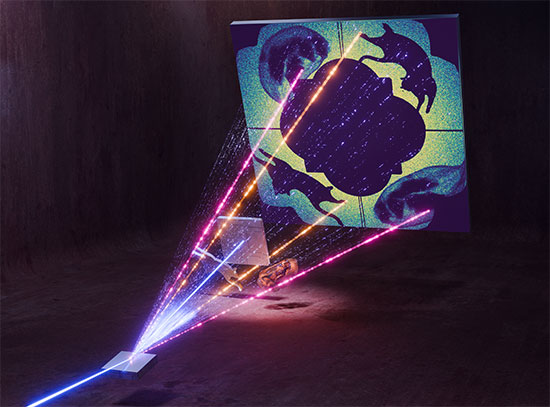 A conceptual schematic of "ghost imaging"