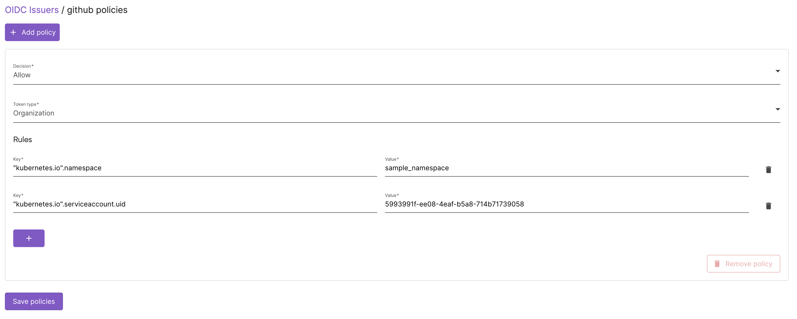 kubernetes policy example