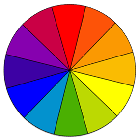 Color wheel with 12 different colors